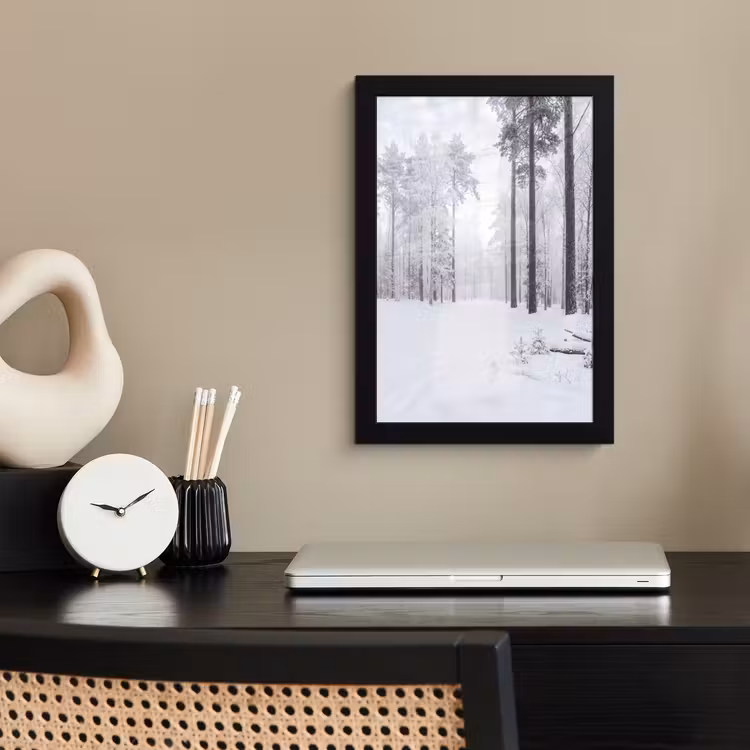 Poster met lijst - Bos - Sneeuw - Pad - Winter - Stilte — 3