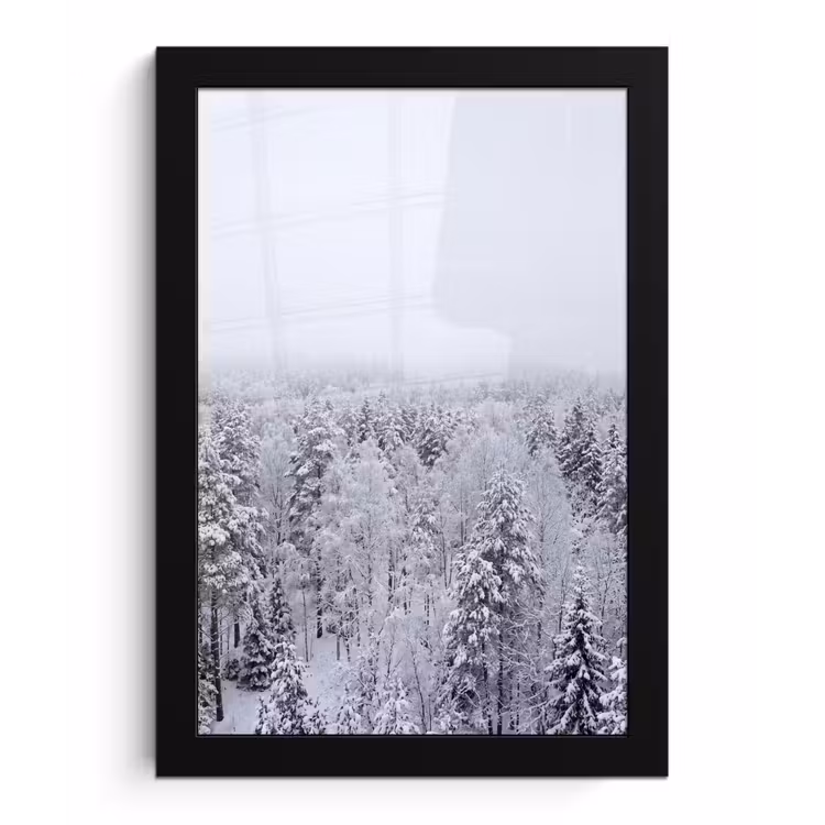 Poster met lijst - Bos - Sneeuw - Winter - Natuur - Wit — 1