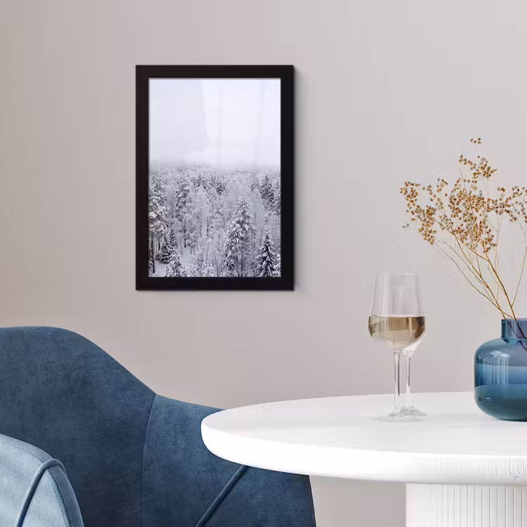 Poster met lijst - Bos - Sneeuw - Winter - Natuur - Wit — 2
