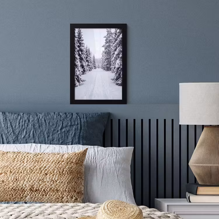 Poster met lijst - Bos - Winter - Sneeuw - Pad - Natuur — 4