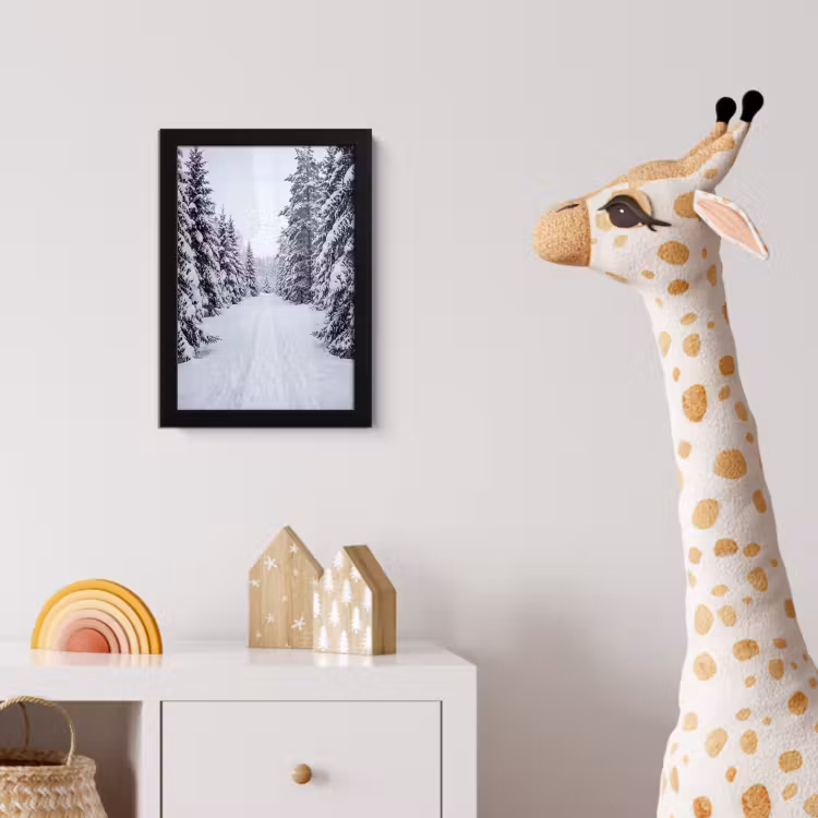Poster met lijst - Bos - Winter - Sneeuw - Pad - Natuur — 5