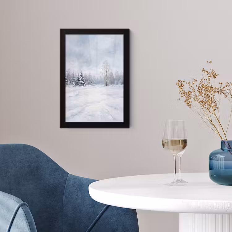 Poster met lijst - Bospad - Dennen - Sneeuw - Winter - Rustgevend — 2