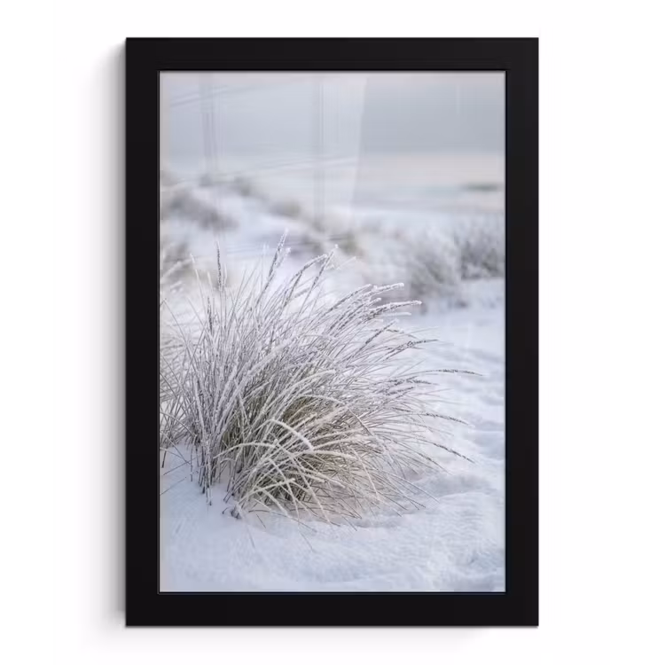 Poster met lijst - Duinen - Sneeuw - Strand - Winter - Serene — 1