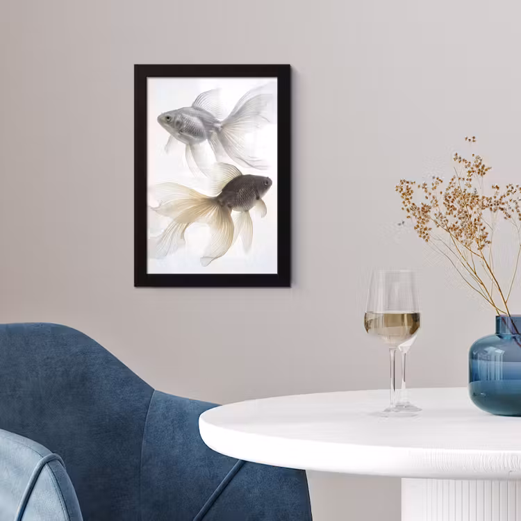 Poster met lijst - Goudvissen - Modern - Wit — 2