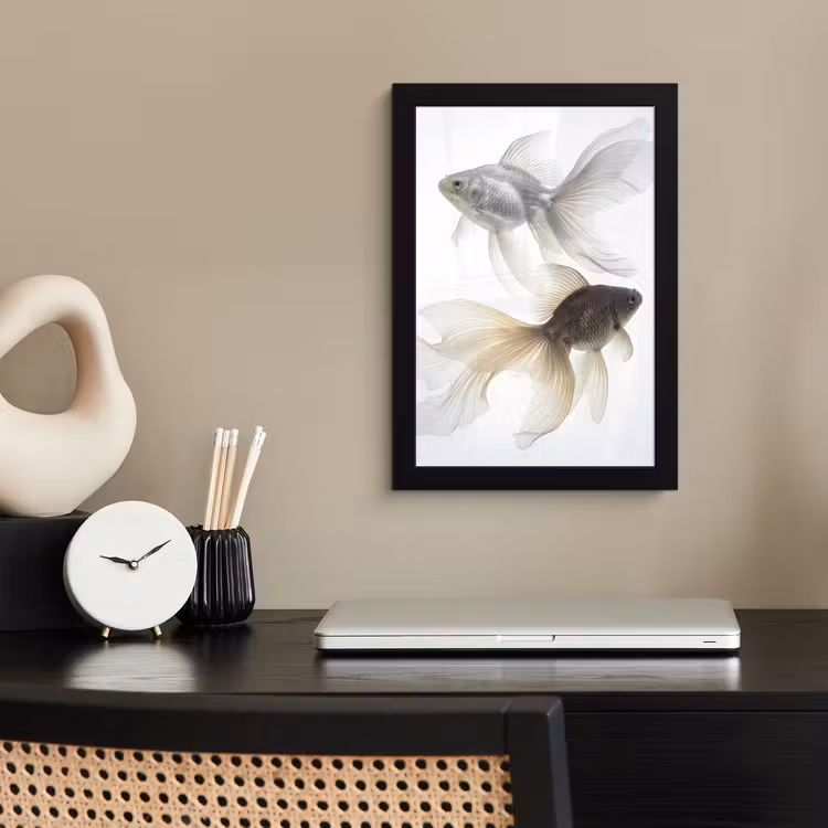 Poster met lijst - Goudvissen - Modern - Wit — 3