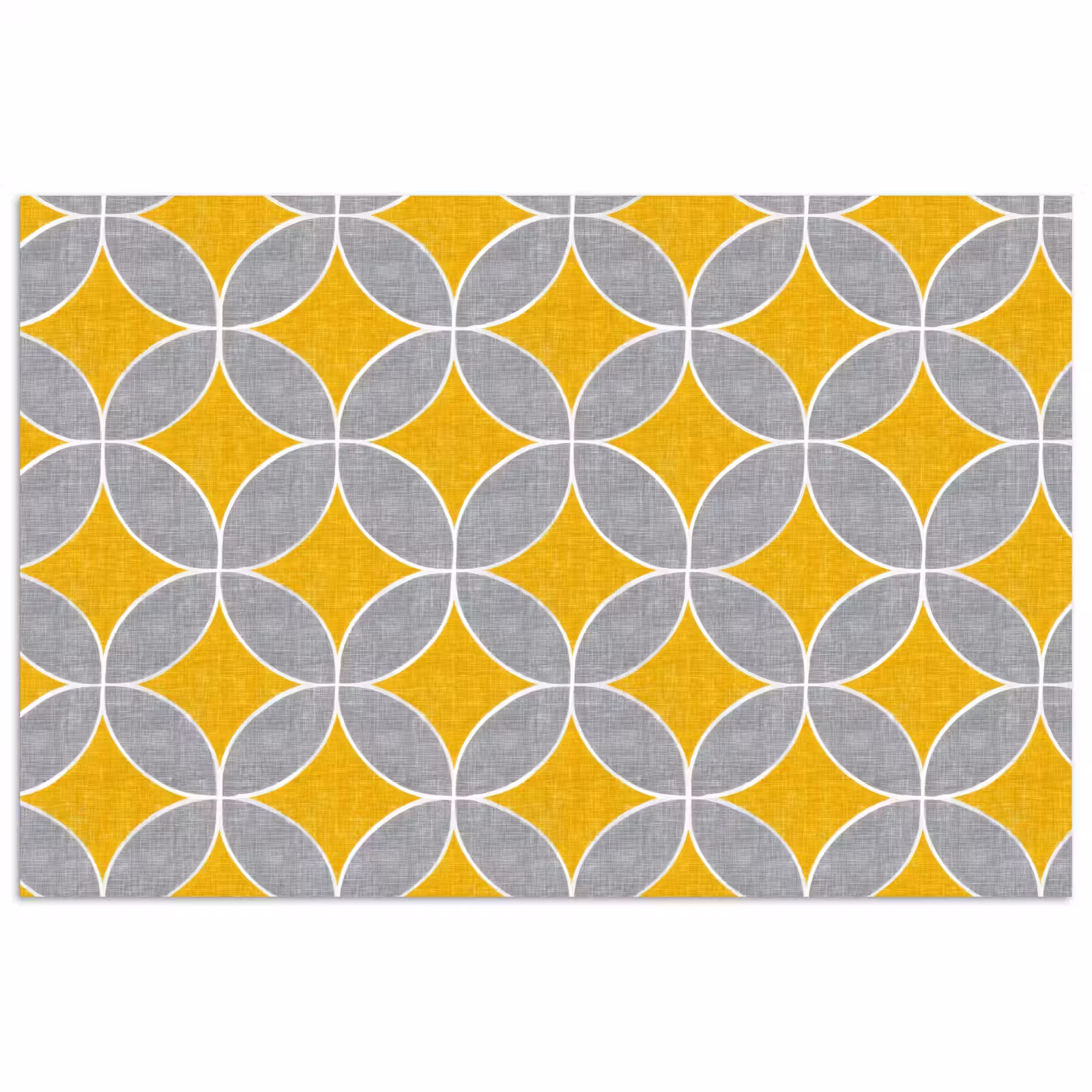 Poster - Geometrisch - Cirkels - Textuur - Grijs - Geel — 1