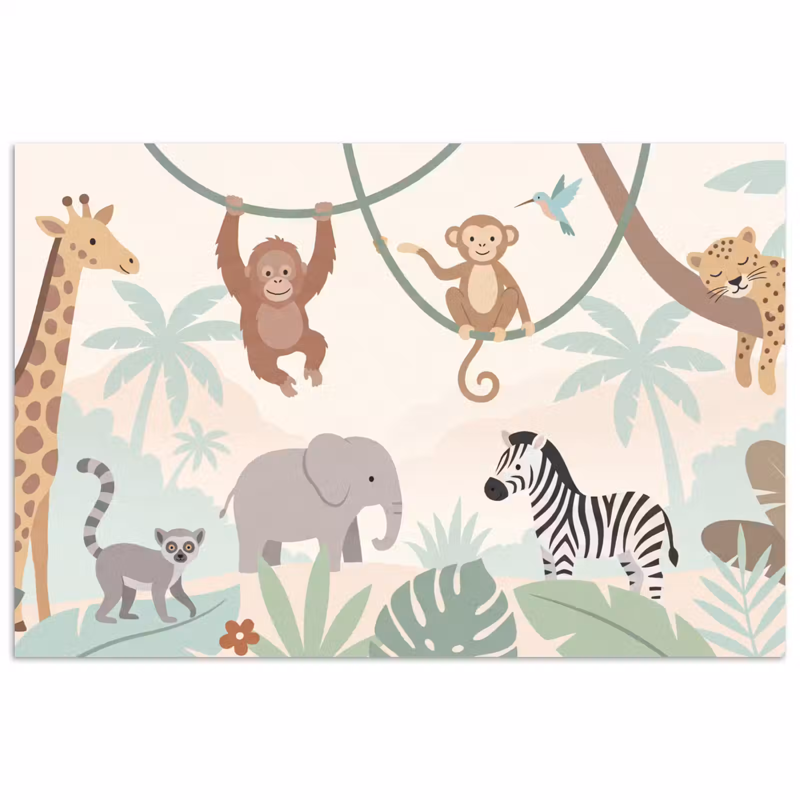 Poster - Jungle - Dieren - Groen — 1