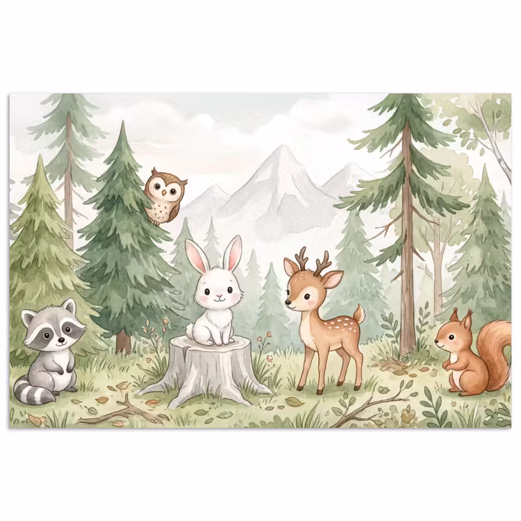 Poster - Bos - Dieren - Groen — 1