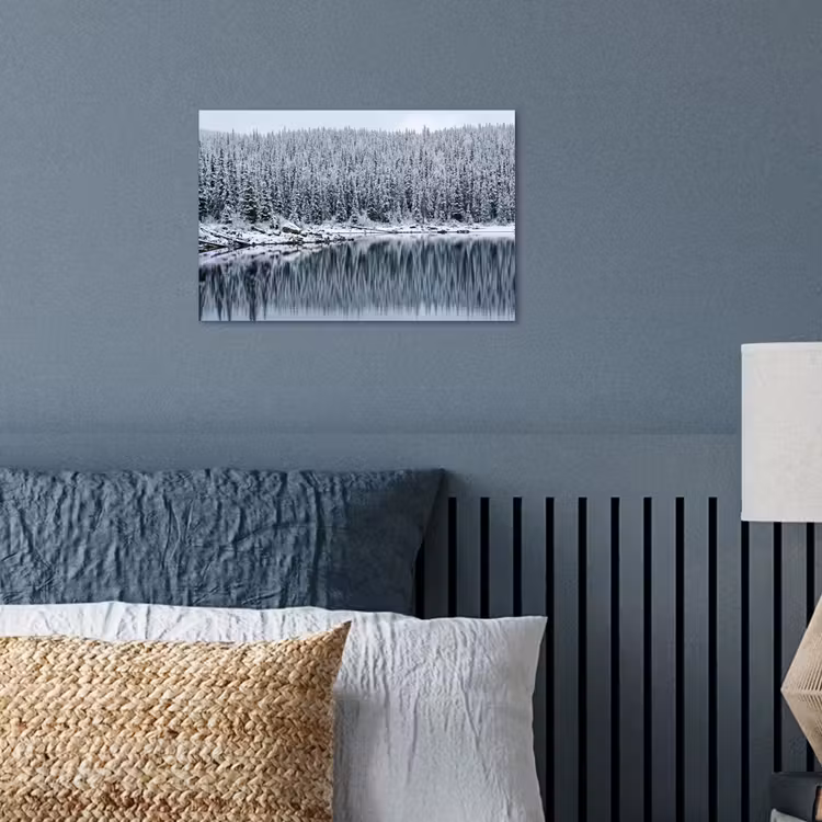 Poster - Bos - Reflectie - Meer - Winter - Serene — 3