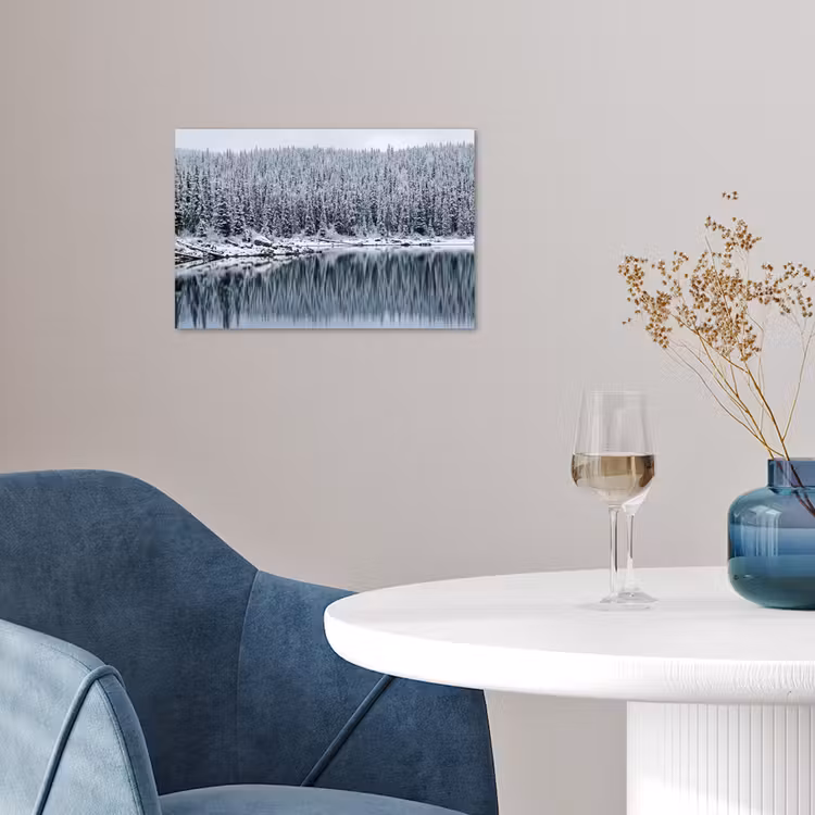 Poster - Bos - Reflectie - Meer - Winter - Serene — 4
