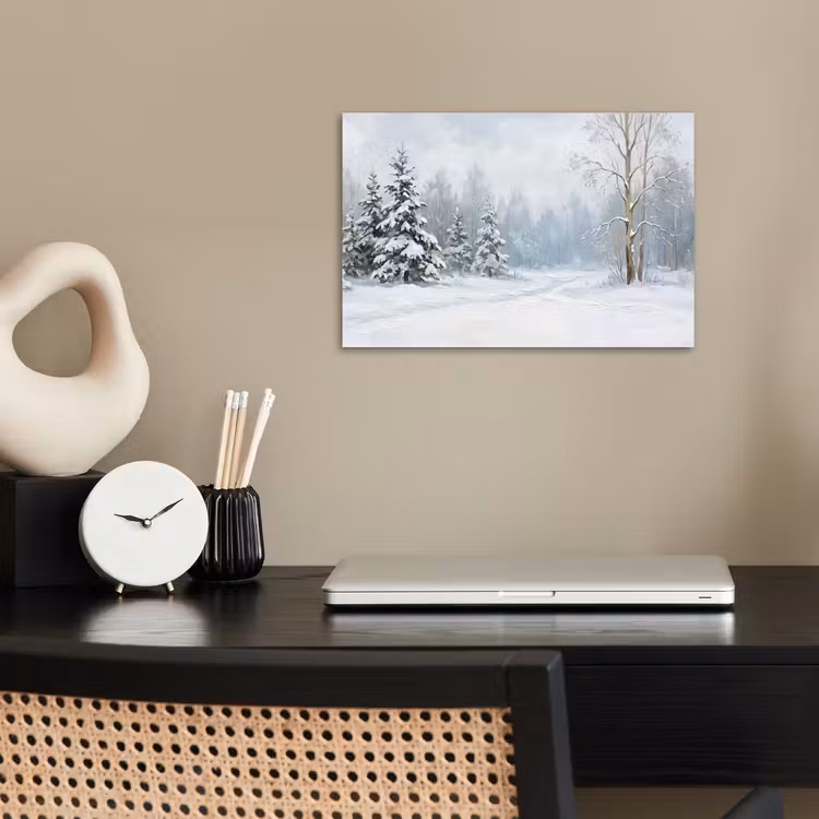 Poster - Bospad - Dennen - Sneeuw - Winter - Rustgevend — 2