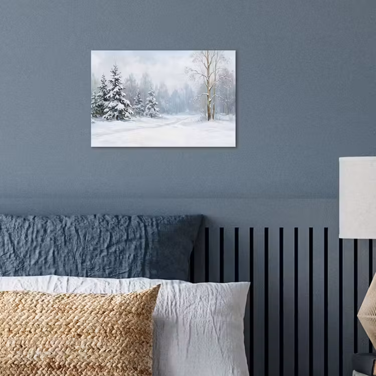 Poster - Bospad - Dennen - Sneeuw - Winter - Rustgevend — 3