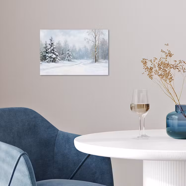 Poster - Bospad - Dennen - Sneeuw - Winter - Rustgevend — 4