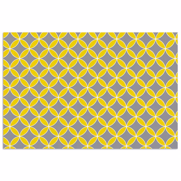 Poster - Geometrisch - Cirkels - Modern - Grijs - Geel — 1