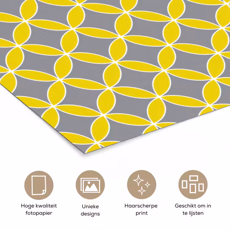 Poster - Geometrisch - Cirkels - Modern - Grijs - Geel — 5