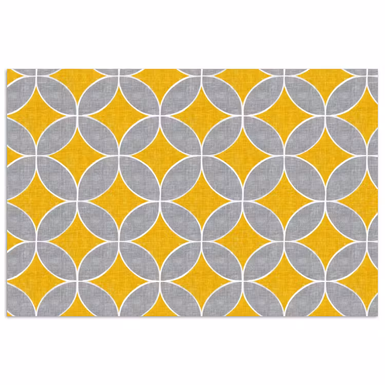 Poster - Geometrisch - Cirkels - Textuur - Grijs - Geel — 1