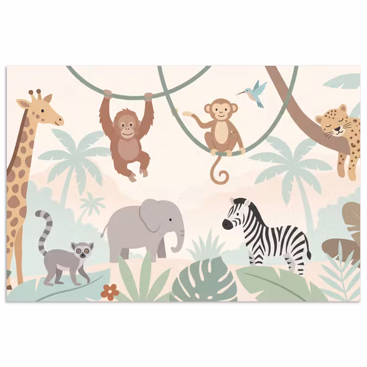 Poster - Jungle - Dieren - Groen — 1