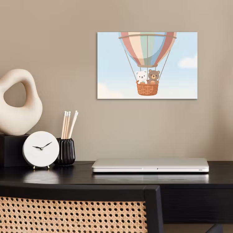 Poster - Luchtballon - Beren - Pastel — 2