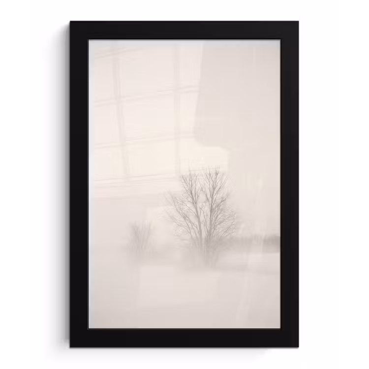 Poster met lijst - Boom - Mist - Sneeuw - Winter - Minimalistisch — 1