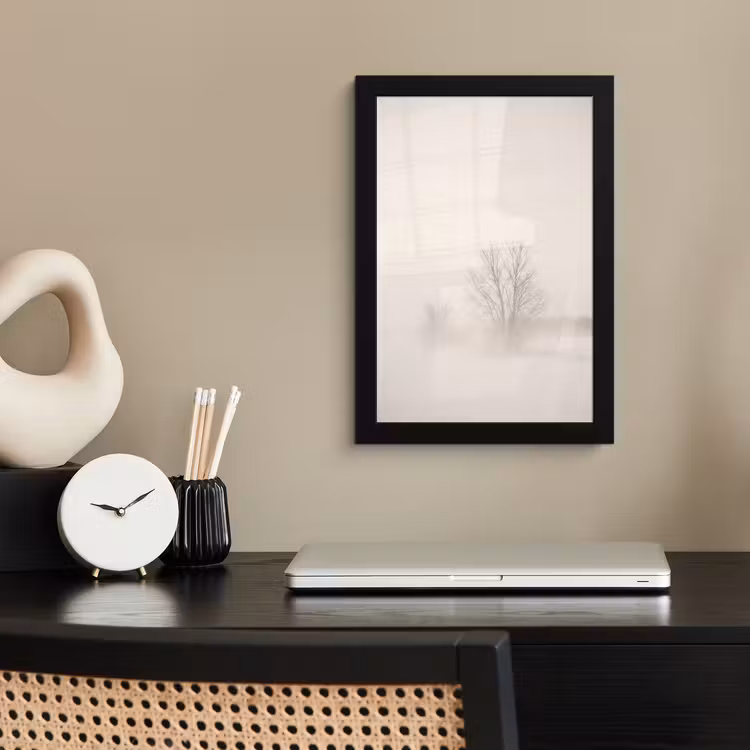 Poster met lijst - Boom - Mist - Sneeuw - Winter - Minimalistisch — 3