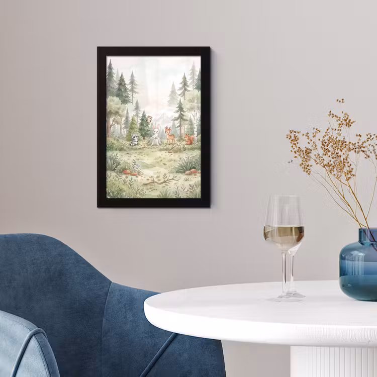 Poster met lijst - Bos - Dieren - Groen — 2