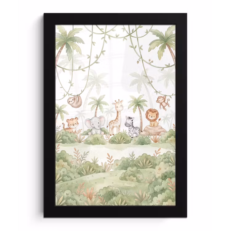 Poster met lijst - Dieren - Jungle - Pastel — 1