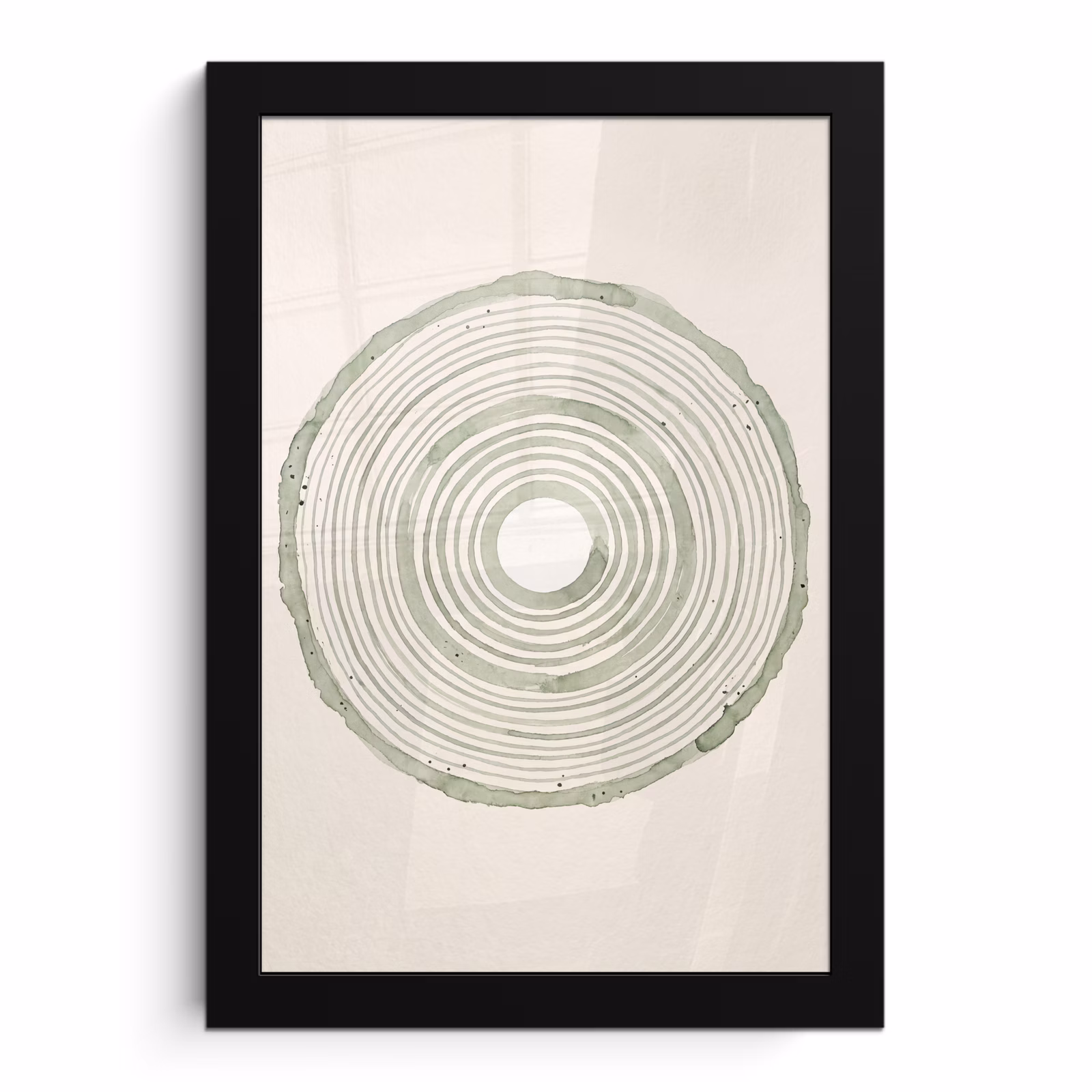 Poster met lijst - Abstractie - Cirkels - Waterverf - Groen - Modern — 1
