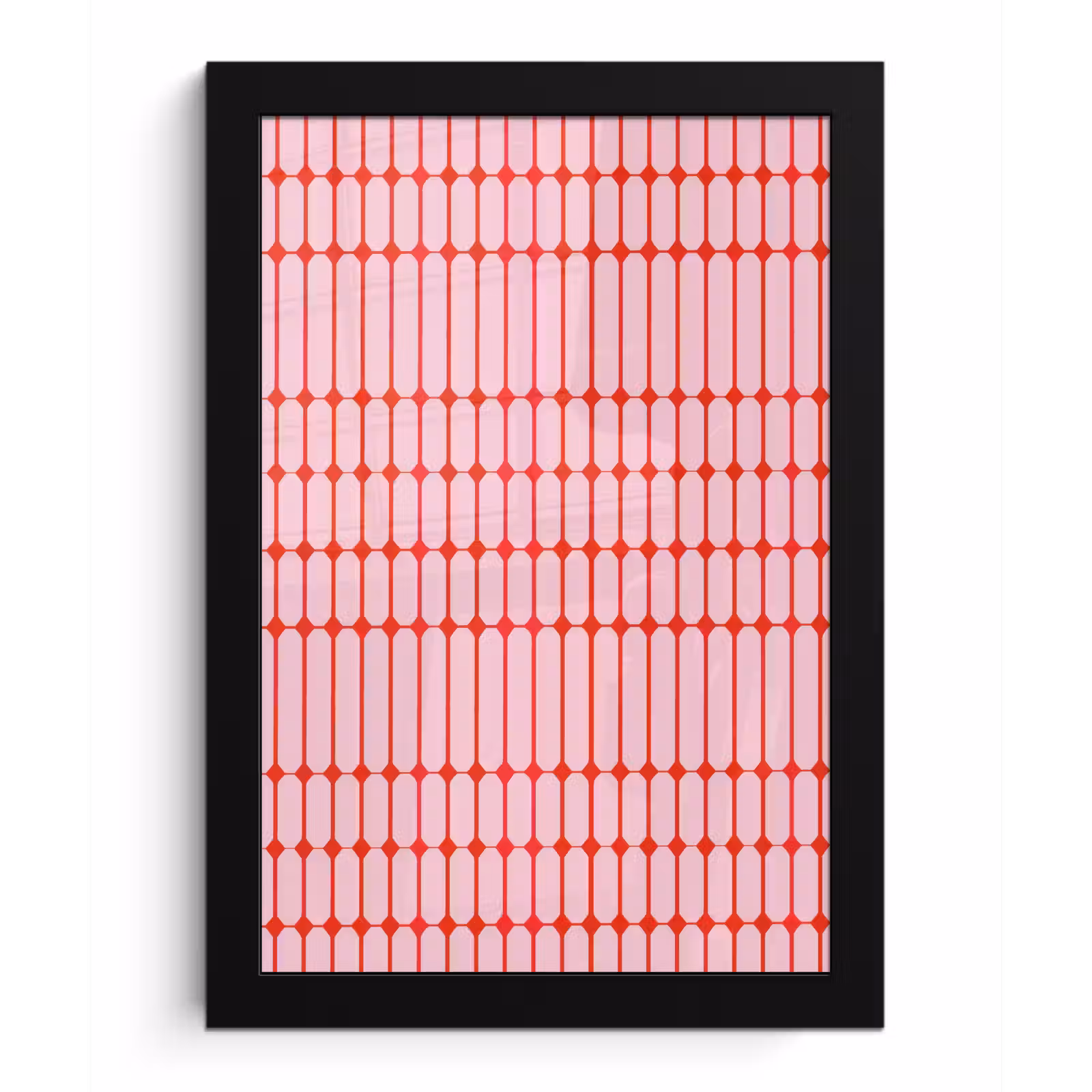 Poster met lijst - Geometrisch - Minimalistisch - Rood - Roze — 1