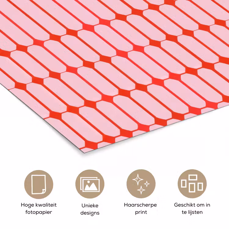 Poster - Geometrisch - Minimalistisch - Rood - Roze — 5