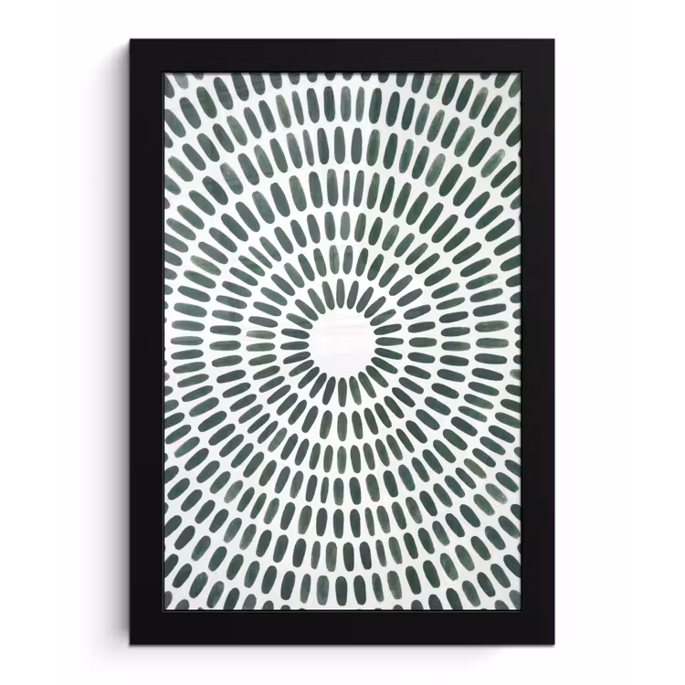 Poster met lijst - Abstract - Cirkel - Patroon - Modern - Groen — 1