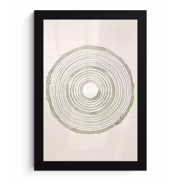 Poster met lijst - Abstractie - Cirkels - Waterverf - Groen - Modern — 1