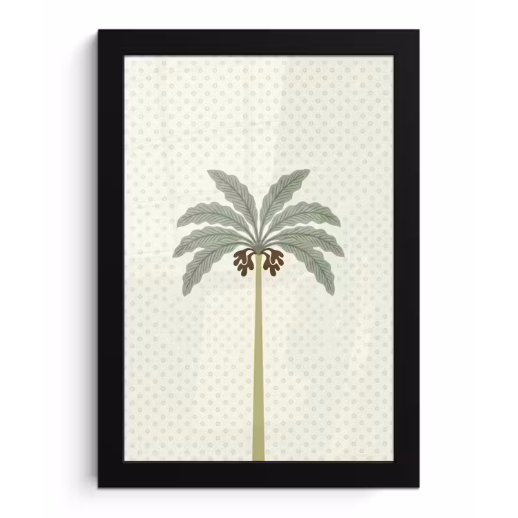 Poster met lijst - Boom - Bladeren - Groen - Decoratief - Beige — 1