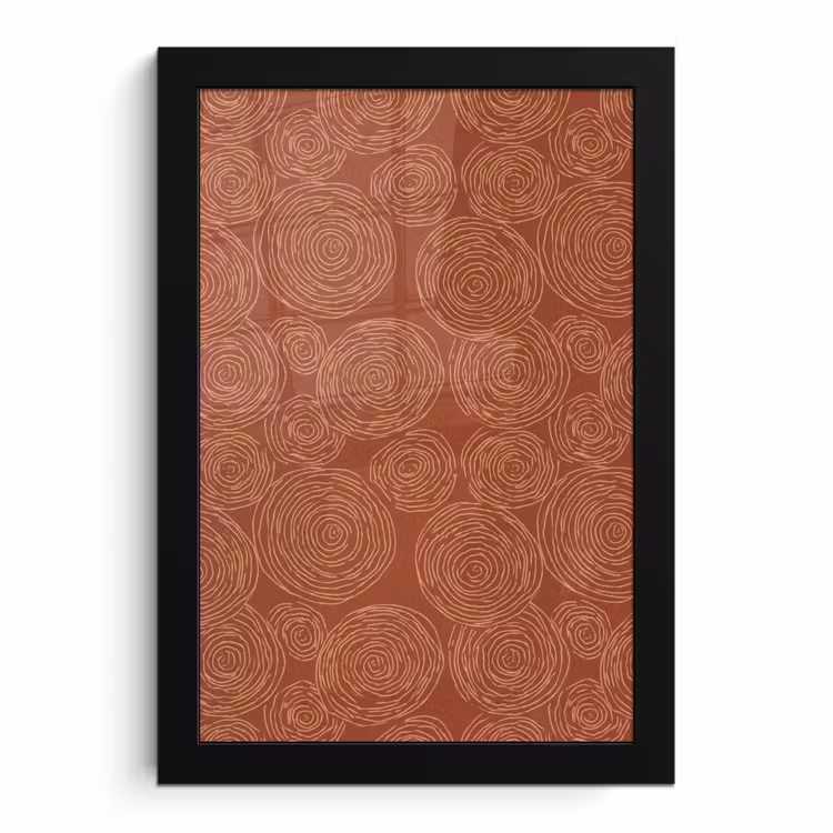 Poster met lijst - Cirkels - Abstract - Artistiek - Terracotta — 1