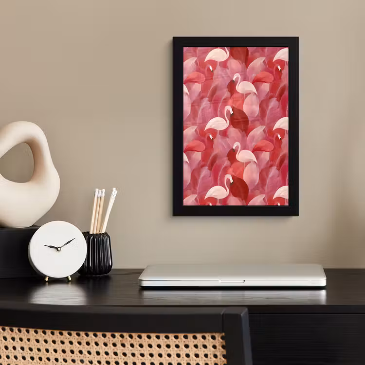 Poster met lijst - Flamingo - Botanisch - Elegant - Roze - Rood — 3