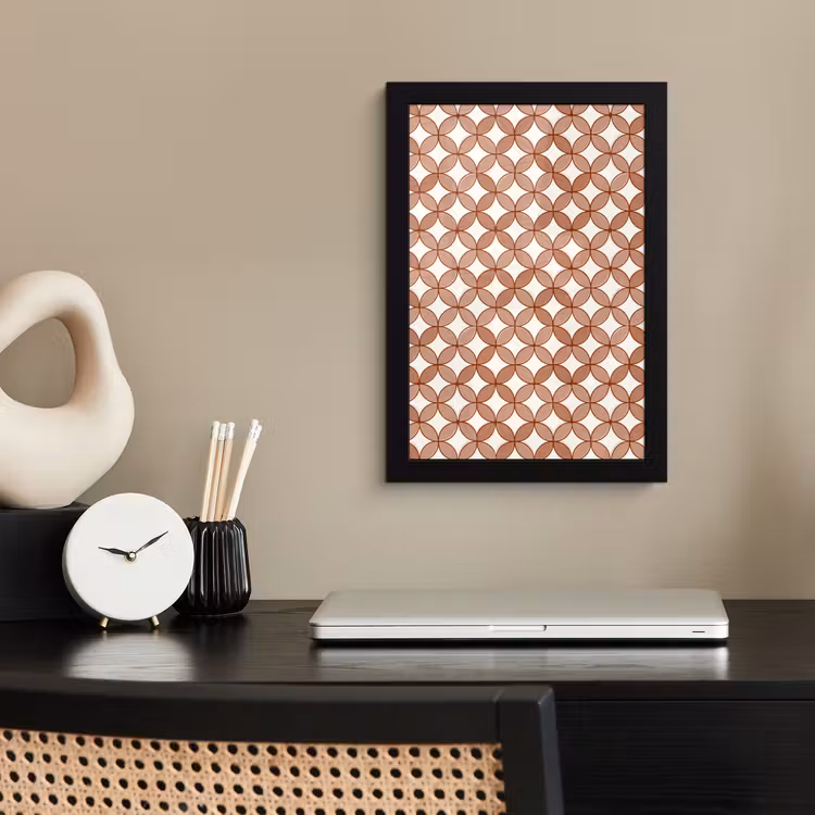 Poster met lijst - Geometrisch - Cirkels - Modern - Terracotta — 3