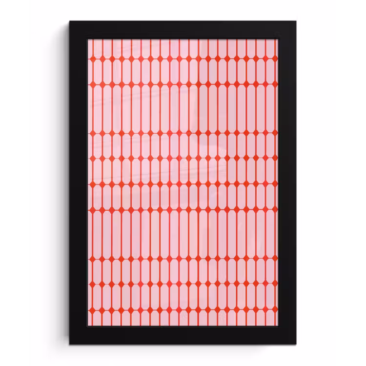 Poster met lijst - Geometrisch - Minimalistisch - Rood - Roze — 1