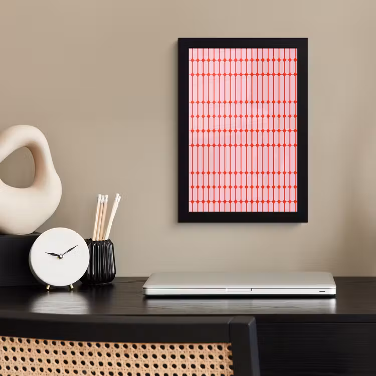 Poster met lijst - Geometrisch - Minimalistisch - Rood - Roze — 3