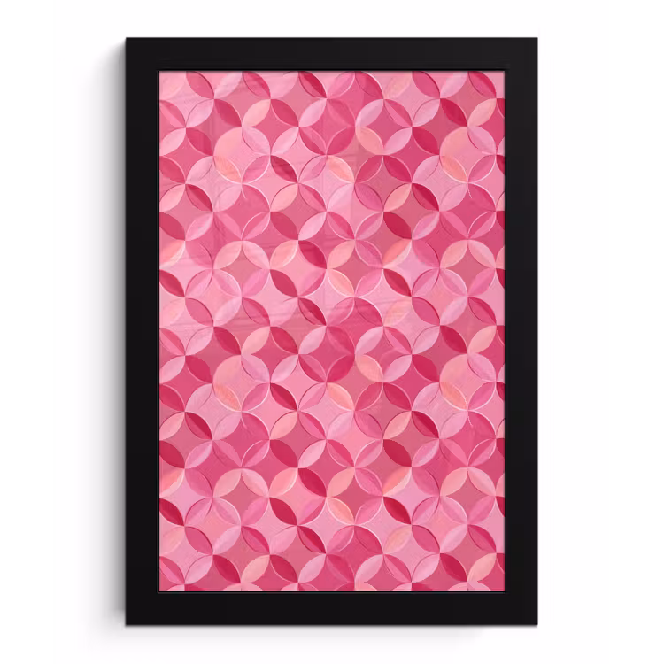 Poster met lijst - Geometrisch - Mozaïek - Modern - Roze — 1