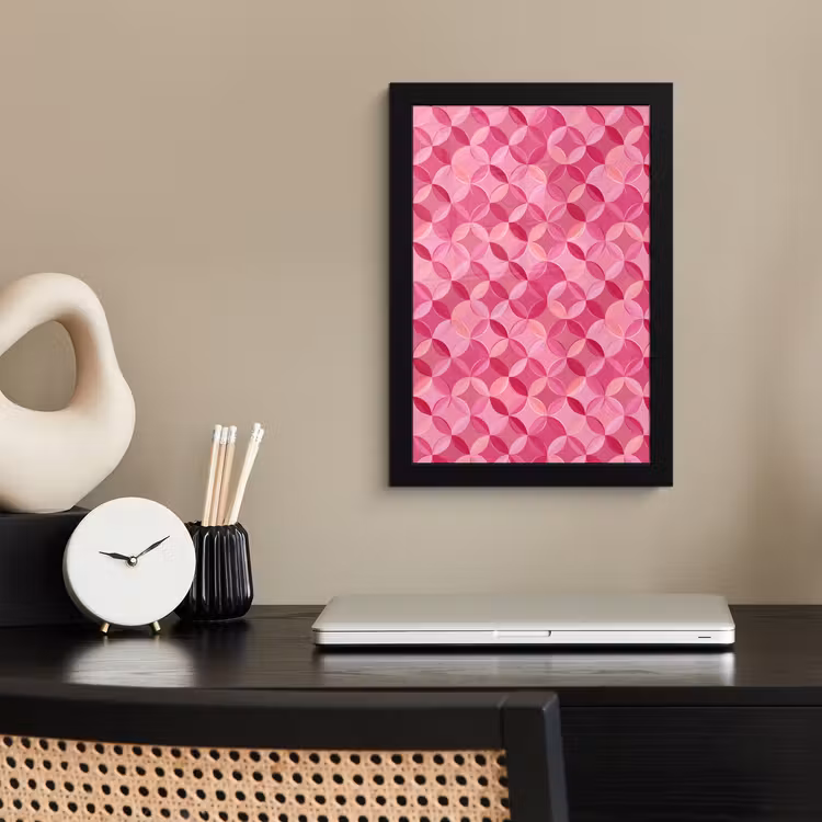 Poster met lijst - Geometrisch - Mozaïek - Modern - Roze — 3