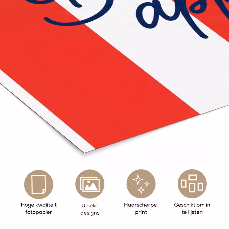 Poster - Eten - Spreuk - Keuken - Grafisch - Rood-Wit — 5