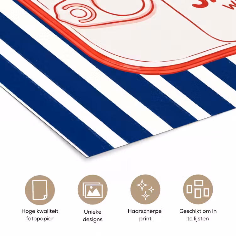 Poster - Eten - Vis - Blik - Illustratie - Rood — 5