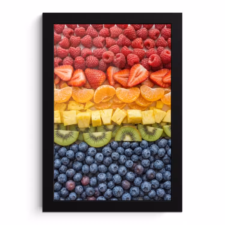 Poster met lijst - Fruit - Regenboog - Gezond - Kleurrijk — 1