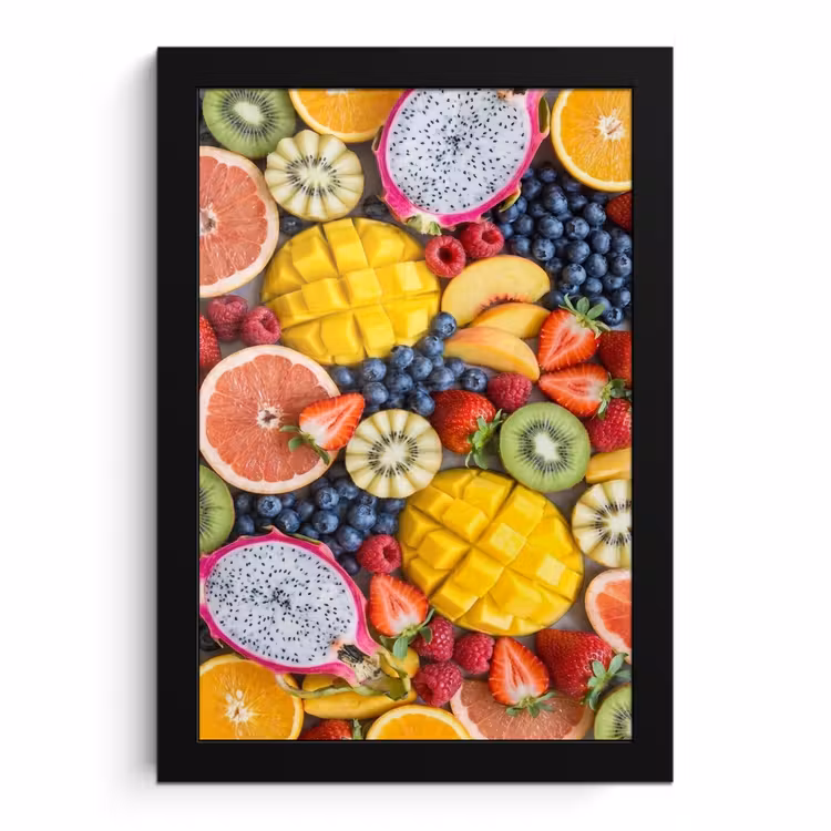 Poster met lijst - Fruit - Versneden - Kleurrijk - Eten - Gezond — 1