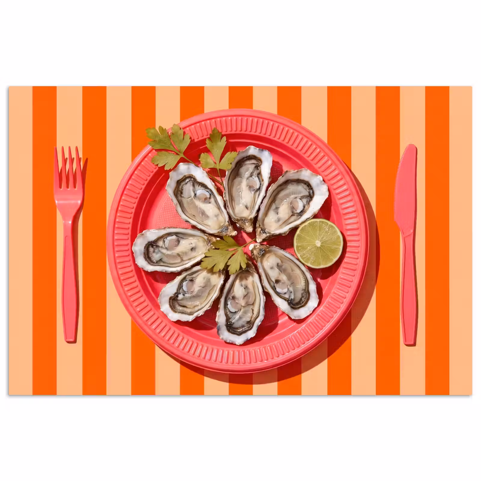 Poster - Eten - Oester - Zeevruchten - Oranje - Modern — 1