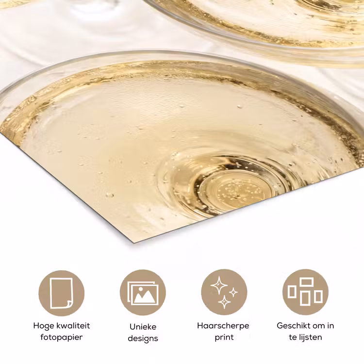 Poster - Drank - Glazen - Feest - Goud — 5