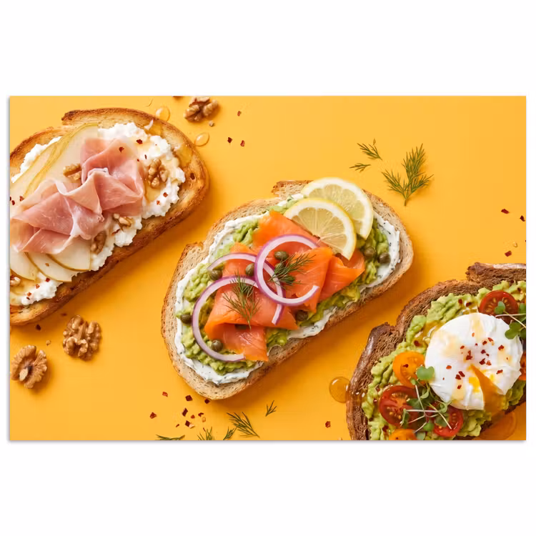 Poster - Eten - Brood - Ontbijt - Modern - Kleurrijk — 1