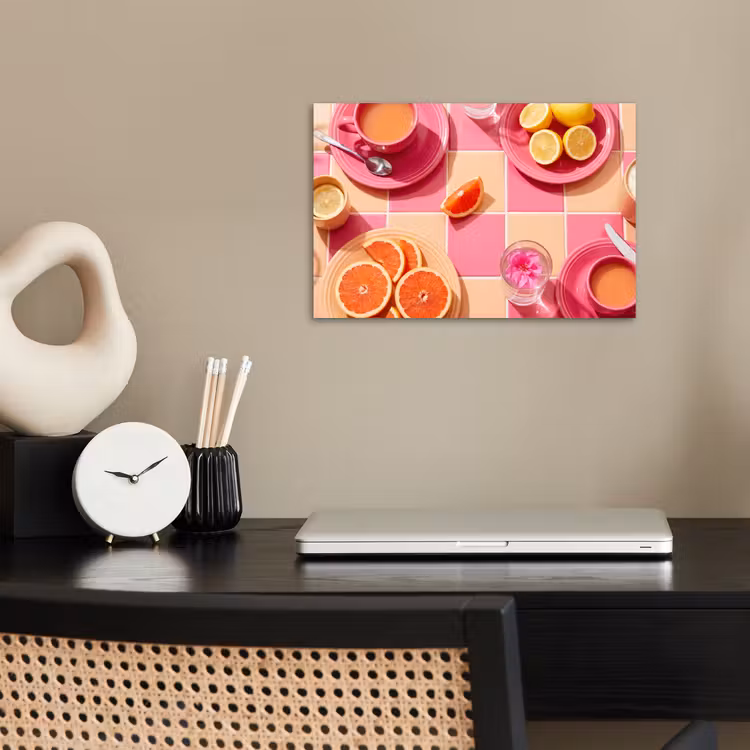 Poster - Eten - Citrusvruchten - Stillevens - Roze - Oranje — 2
