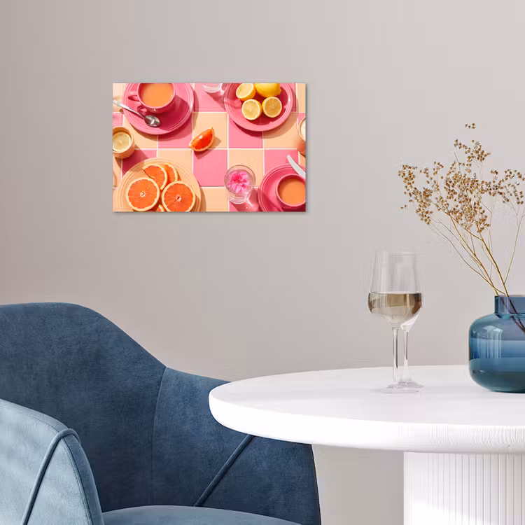 Poster - Eten - Citrusvruchten - Stillevens - Roze - Oranje — 4