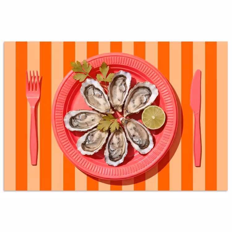Poster - Eten - Oester - Zeevruchten - Oranje - Modern — 1