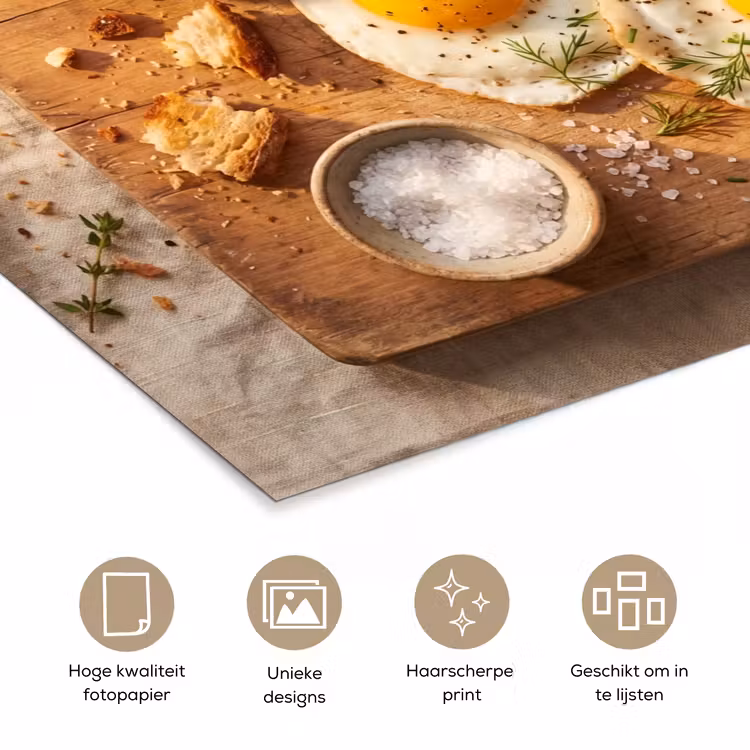 Poster - Eten - Ontbijt - Hout - Rustiek - Geel — 5